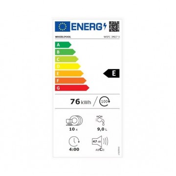 Whirlpool WSFC 3M27 X Ελεύθερο Πλυντήριο Πιάτων για 10 Σερβίτσια Π45xY85εκ. Inox